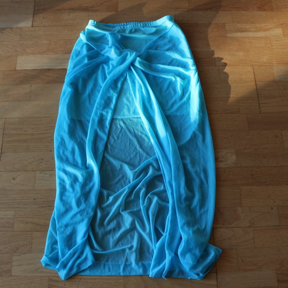 NEW FRENCH WEST INDIES FRANCE SWIM COVER UP BLUE TURQUOISE ONE SIZE